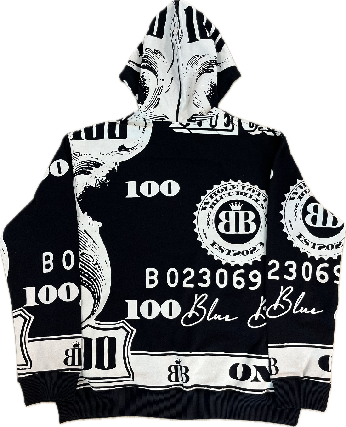 BLACK HUNDRED DOLLAR ZIP UP