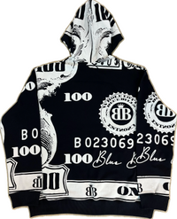 BLACK HUNDRED DOLLAR ZIP UP