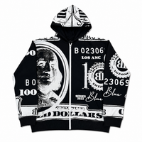 BLACK HUNDRED DOLLAR ZIP UP