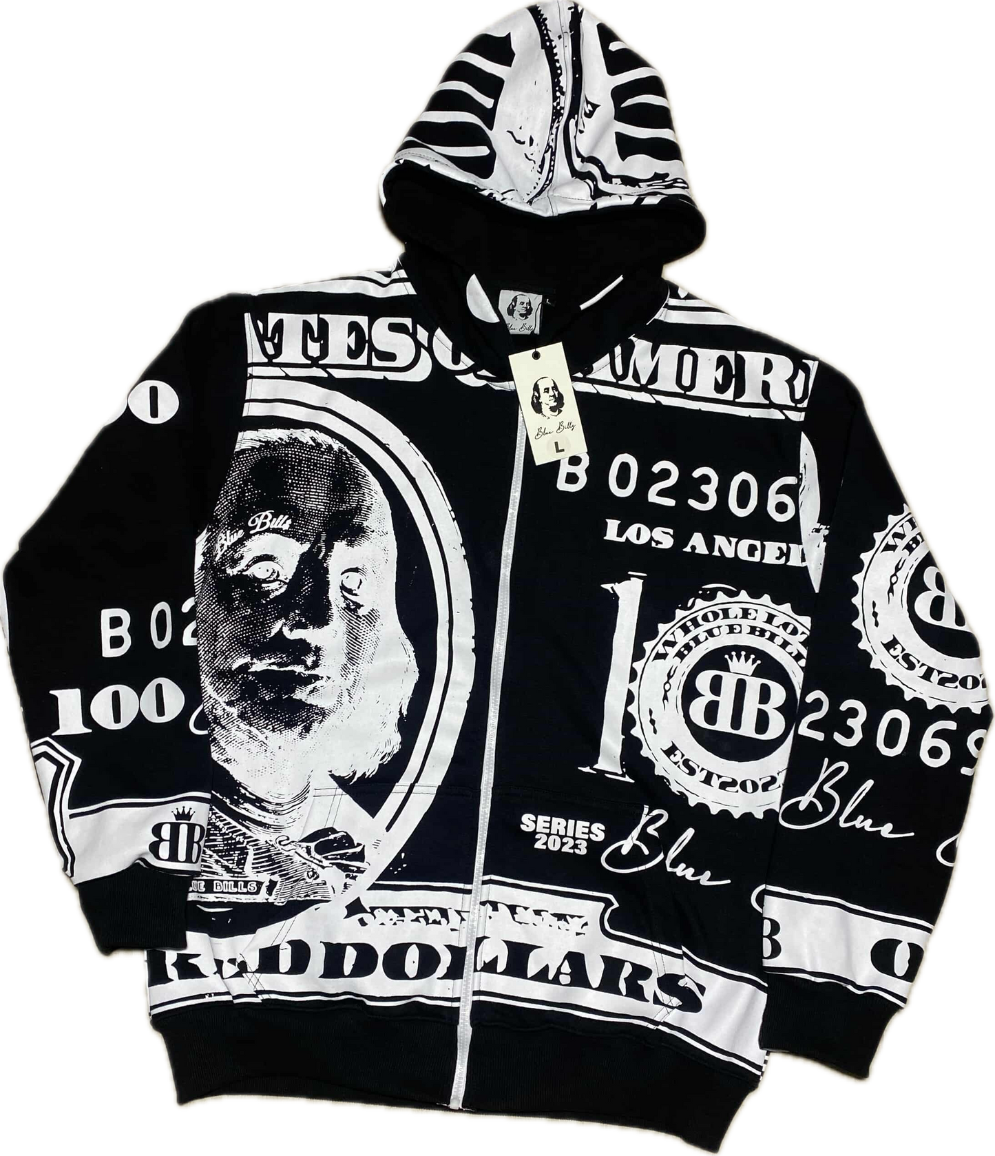 BLACK HUNDRED DOLLAR ZIP UP